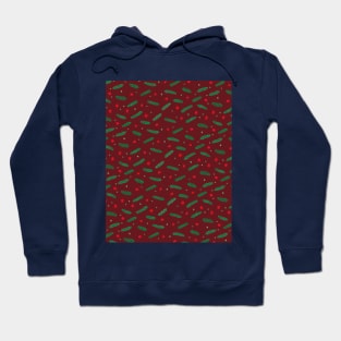 Christmas branches and stars - red and green Hoodie